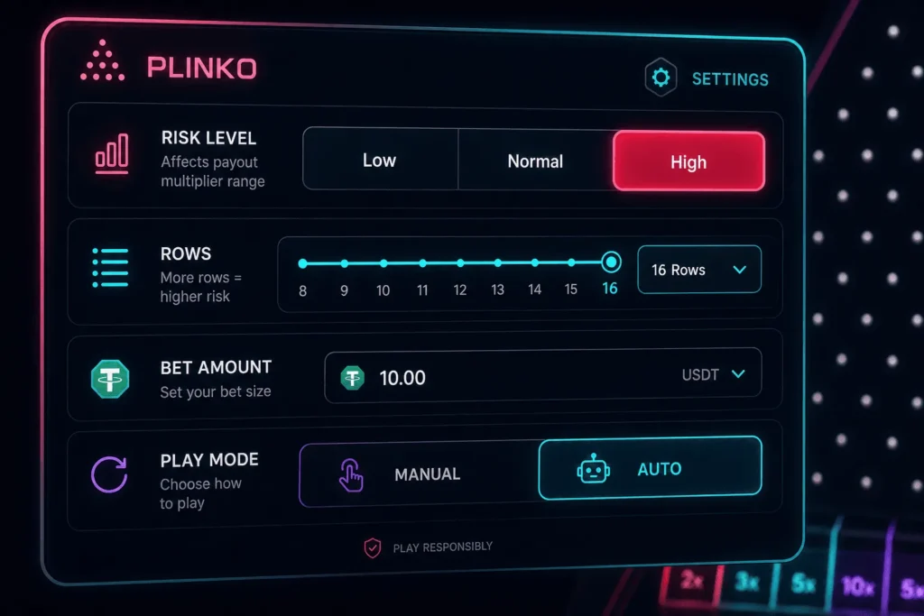 setting plinko crypto game