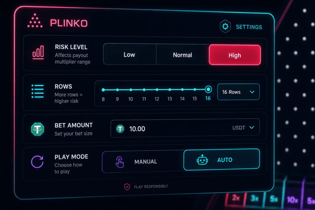 setting plinko crypto game